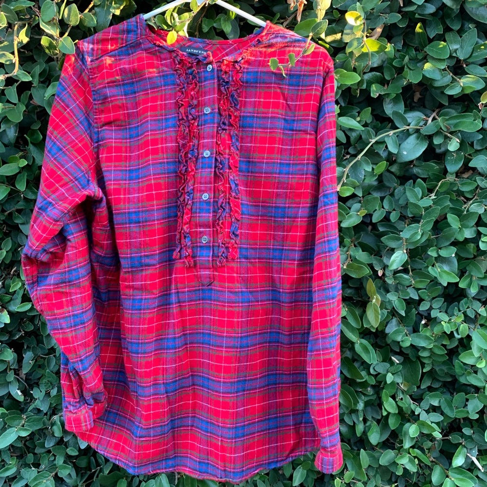 Lands’ End flannel tunic 1x